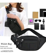 Men's Black Waist Bag | Stylish Travel & Casual Sling Belt Bag