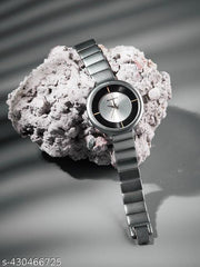 mate design formal look steel Belt Silver  colour casual look analog watch for womens and womens (Pack of 1)