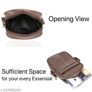 Synthetic Leather Classic Trendy Shoulder Daytrip Side Crossbody Office Slingbag For Men