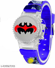 Digital Dial Cartoon Revolving Cap Glowing Light Cartoon Printed Strap Colorful Kids Watch for Boys & Girls /BATMAN