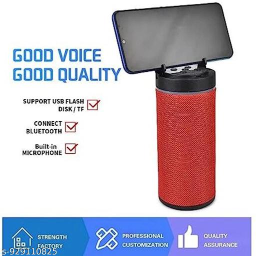 GeneCore Portable Bluetooth Speaker with Mobile Holder | Deep Bass Wireless Speaker | 1800mAh Battery | LED Light | USB/TF Support | Outdoor Speaker
