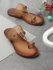 New kolhapuri slim flats for women Brown