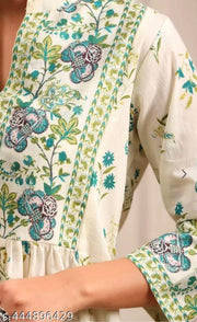 WOMEN'S JAIPURI FLORAL SHORT KURTA ,FLORAL SHORT KURTA,SHORT KURTA FOR JEANS