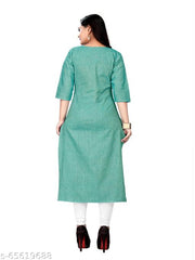 Women's Embroidered Plus Size Cotton Kurta