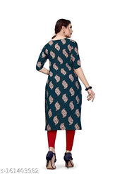 Polyster/Crepe fabric-Women's A-Line Printed Gorgeous Stitched Kurtis (Pack of 2 Kurtis)