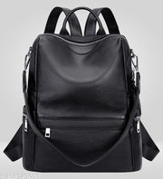 Leather Backpack Purse for Women Fashion Casual Handbag with Multi Pockets and Flap