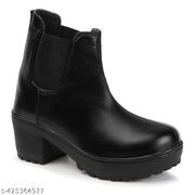 Trendy, Trending and Stylist Boot for Girls Latest Stylish High Heel Long Ankle Synthetic Leather Zipper Boots for Women/Girls/Ladies