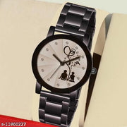 HRV Crystal-Sitting Couple-WD-Chain-Women Premium Quality Designer Fashion Wrist Analog Watch