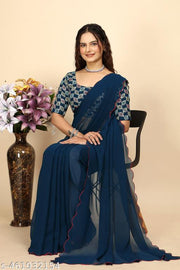 Women's Georgette saree with blouse