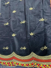 Paithani Embroidered Net Saree New Design of Good Quality (Black)