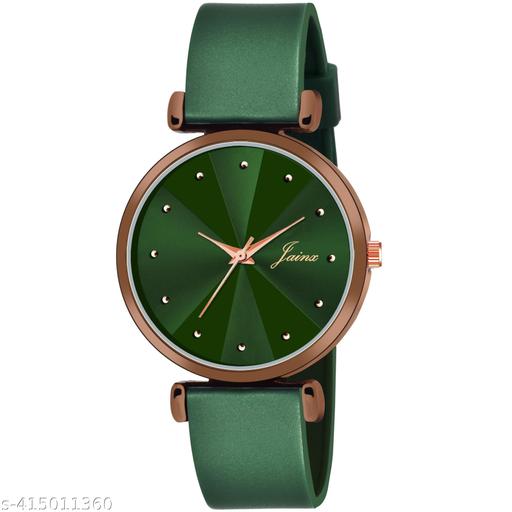 Jainx Green Silicone Band Analog Wrist Watch For Women - JW8576