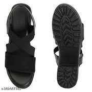 Kajmi Women Cross-Strap style Heel footwear wedges Block Chunky High Heel Ankle Elastic Strap Open Toe