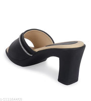 Women Casual Heels Sandals Synthetic Leather Stylish Comfortable Footwear Perfect for Office College School Partywear Market Daily Use Lightweight Modern Design for Girls