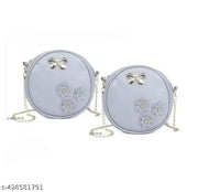 Stylish sling bag for girls and 2 pcs grey