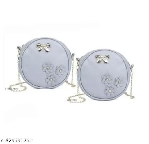 Stylish sling bag for girls and 2 pcs grey
