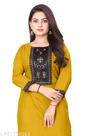 Desigener Kurti New Collection Cotton Blend Stylish New Trendy Embroidered Pattern Casual Kurta for Girls & Women