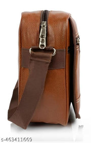 Leather Messenger Slings Bag, Cross Body Travel/Office One Side Shoulder Bag for Men