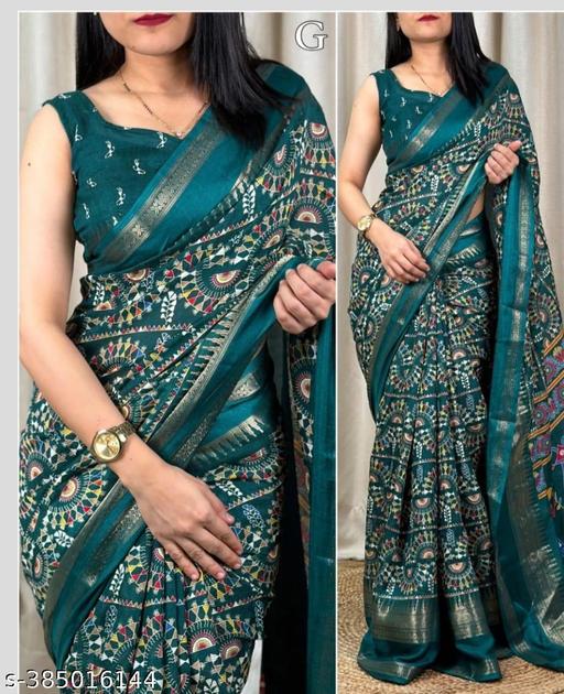Warli Print Dola Silk Saree
