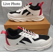 Unique Fabulous Men White Sports Shoes