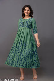 Festive Special Kurtis –Trendy Attractive Flared Gown, Anarkali Kurti, Kurta-Dress
