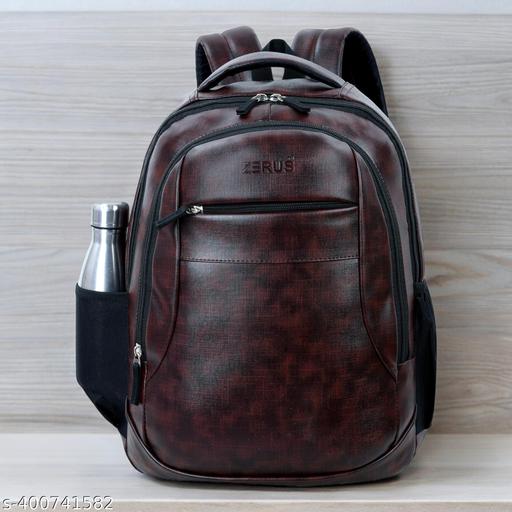 Fashion Stylish Vegan Leather 40L Brown Backpack for Women and Girls Bags Travel Laptop Backpack For Men School Bag Work Bagpack Office Bag For Men Women Boys & Girls