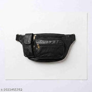 Stylish Premium leather Black Waist Bag  / Stylish Travel/ For man & women /Gift for Family / Love