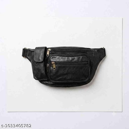 Stylish Premium leather Black Waist Bag  / Stylish Travel/ For man & women /Gift for Family / Love