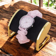 Analog Scrunchie Korean Fashion Style  Watch For women and Girls