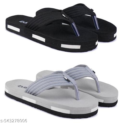 Mens Comfortable Trending And Stylish Slipper And Flipflop (Pack Of 2) Slippers