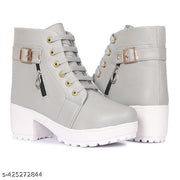 Evoria Classic Shoe with half Zip High Ankle Synthetic Winter & Summer Trendy Women Boots fabulous look and special for modelling Boots for Women's and Girls