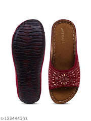TRASE Women's Fashion Slippers | Doctor Ortho Soft & Comfortable Slip-Ons for Women & Girls | Lightweight & Stylish, Diabetic & Orthopedic Footwear, Ideal for Knee & Foot Pain (44061, Cherry)