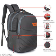 Tripto Casual backpack 3 compartments, front pocket, bottle holder, School bags for boys & girls, College bag for women and men, Ideal for school, college, office Laptop  Bag & travel