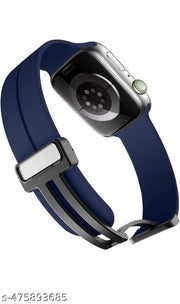 Soft Silicon Magnetic Smart Watch Strap Belt for Ultra Watch 49 mm, Series 8 / 7 45 mm, Series 6 / 5 / 4 44 mm, Series 3 / 2 / 1 42 mm, T800 Ultra, Watch 8 Ultra, i8 Pro Max, W26, T800 Smart Watch Strap Pack of 2(BLUE, MEHRUN)