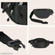 Zerrish Black Waist Bag for Men – Stylish Unisex Kamar Pouch, Crossbody Sling, Travel & Sports Utility Belt Bag