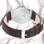 Lorenz Two Tone Dial & Brown Leather Strap Watch for Women & Girls | AS-120A