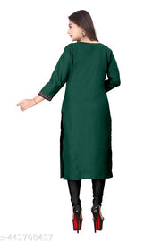 Designer Kurti New Collection Cotton Blend Stylish New Trendy , Women Kurti , Kashmiri Pheran, Cotton Kurti,Embroidered Pattern Casual Kurta for Girls & Women