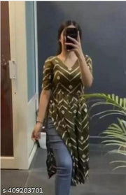 V-Neck NAIRA KURTA FOR WOMEN PARTY WEAR