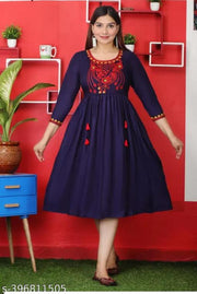 NEW LATEST BLUE EMB. GOWN