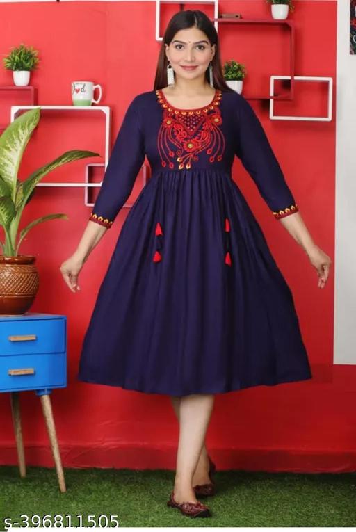 NEW LATEST BLUE EMB. GOWN
