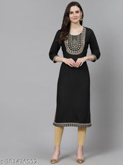 Women Embroidered Straight Kurta