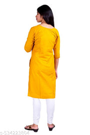 Women’s Mustard Rayon Straight Kurti