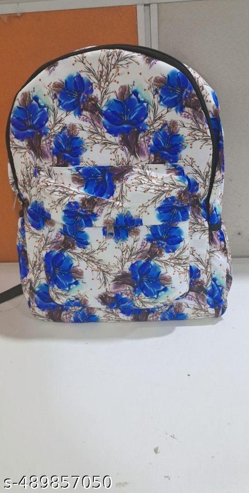 MELVIS (BLUE FLOWER) Backpack School Bag For Travel With Bottle Compartment | Trendy Water Resistant High Storage Bag For Men & Women | Boys & Girls Laptop Printed Backpack For College Gift