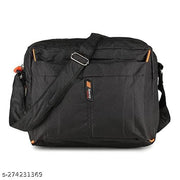 Men's & Women's Crossbody Messenger Sling Bag – Lightweight Polyester Travel & Office Shoulder Bag (Black, Pack of 1)