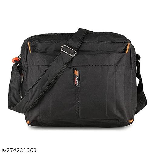 Men's & Women's Crossbody Messenger Sling Bag – Lightweight Polyester Travel & Office Shoulder Bag (Black, Pack of 1)