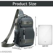 Sling Bag for Men Slim Lightweight Oxford Cloth Waterproof Side Bag with Multiple Pockets for Travel