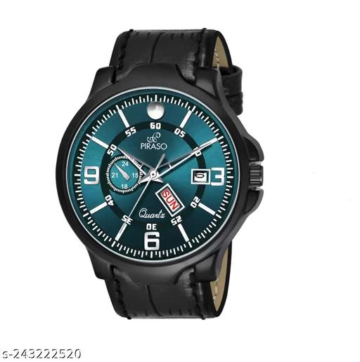 ANALOG DAY AND DATE WORKING BLUE DIAL&BLACK STRAP WATCH FOR MEN