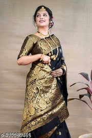NF Staggering Banarasi Silk Saree With Smashing Blouse Piece..