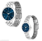Jainx Blue Dial Steel Chain Analog Wrist Watch for Couple