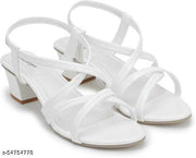 Fashion Gorgeous Ladies Slippers Casua Block Heel Women Sandals | Sandal For Girls | Women Footwear (White)