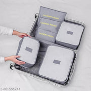 (Colour May Vary)Fabric 6 Set Travel Storage Bags Multi-Functional Storage Bag,Travel Packing Pouches,Luggage Organizer Pouch Travel Organizers Packing Cubes Laundry Bag Luggage